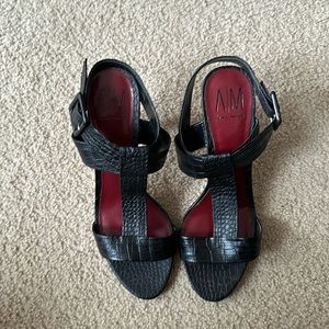 Black Womens High Heel Sandal (Size 12)
